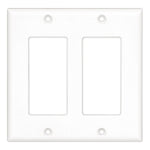 White Plastic 2-Gang Decorator Wall Plate