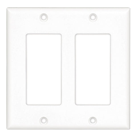 White Plastic 2-Gang Decorator Wall Plate