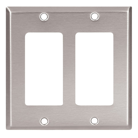 Stainless Steel Decorator 2 Device Switch Plate