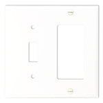 White 1-Toggle/1Decorator Switch/Receptacle Plate