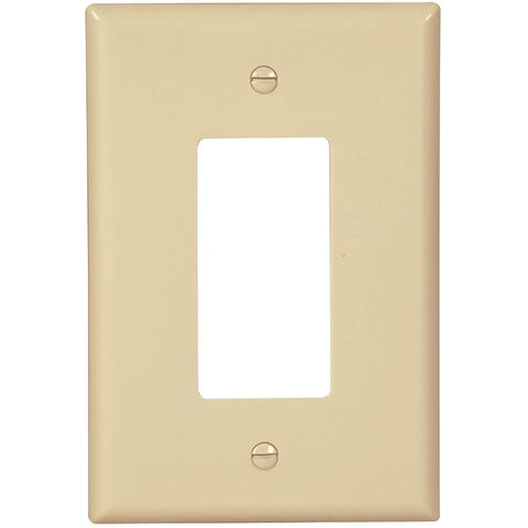 Large Ivory Plastic 1-Gang Decora Wall Plate