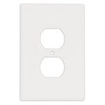 Jumbo White Plastic 1-Gang Duplex Receptacle Plate