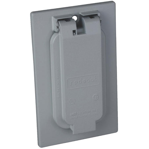 S306e Sngl Gang Weatherproof Gfci Cover Vert Silver (C306,5103-5)