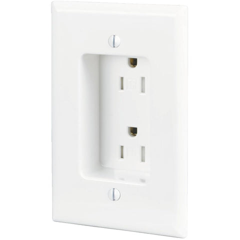 Eaton TR780W 15-Amp 3-Wire 125-Volt Tamper Resistant Recessed Duplex Receptacle 2-Pole, White