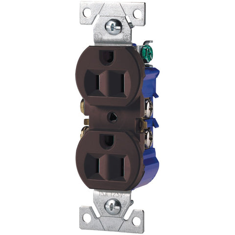 125 Volt 15 Amp Brown Duplex Receptacle