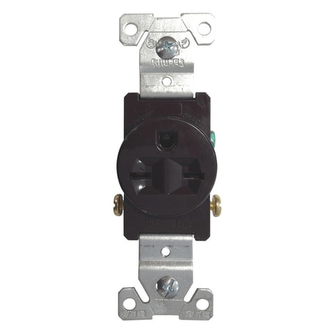 15 Amp 250V Brown Single Receptacle