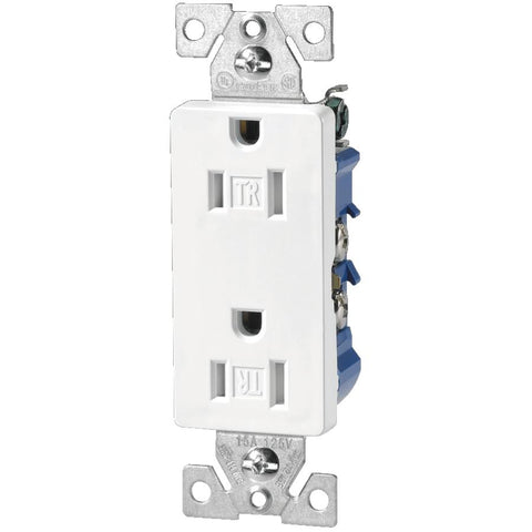 15Amp White Tamper Resistant Decorator Receptacle