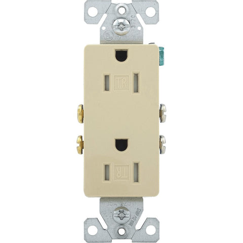 15 Amp Ivory Tamper Resistant Decorator Receptacle