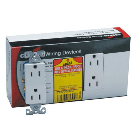 10 Pack 15 Amp White Decorator Receptacles