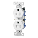 10-PACK 125 Volt 15 Amp Electrical Outlet Receptacle Plug WHITE RESIDENTIAL