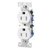 10-PACK 125 Volt 15 Amp Electrical Outlet Receptacle Plug WHITE RESIDENTIAL