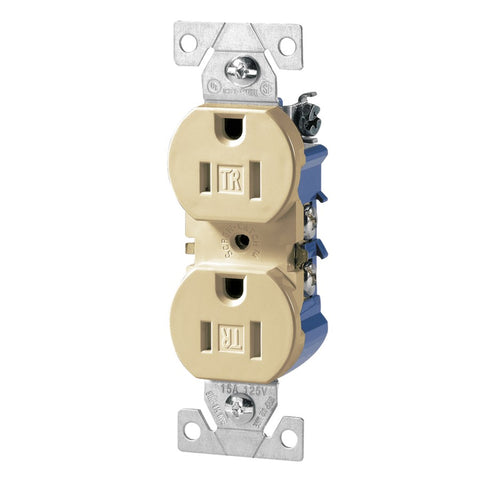 10 Pack 15 Amp Ivory Tamper Resistant Duplex Receptacles