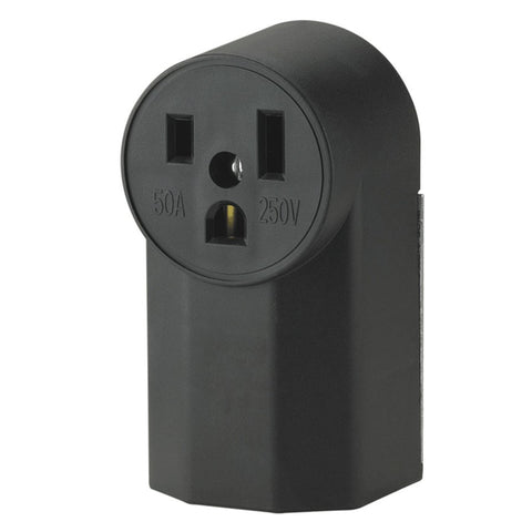 The Eaton WD1252 2-Pole 3-Wire 50-Amp 125-Volt Surface Mount Power Receptacle, Black,Original Version,Small