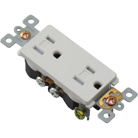 15 Amp White Decora Tamper Resistant Receptacle