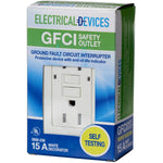 15 Amp White Tamper Resistant GFI Receptacle with Plate