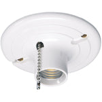 White Ceiling Light Holder with Cord