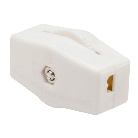 White Feed Thru Cable Thumb Switch