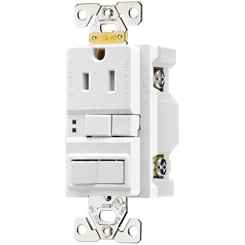 Eaton TRSGF15W-M-L 15-Amp Decorator Outlet GFCI Protection Residential