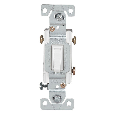 EATON Wiring 5223-7W-BU 3 Way Copal Toggle Switch, White