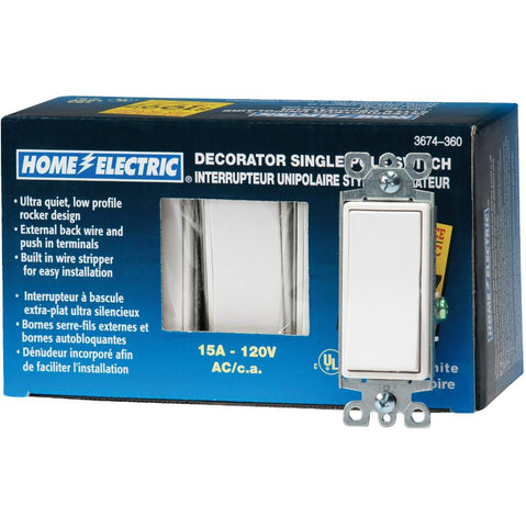 10 Pack Single Pole White Decora Light Switches