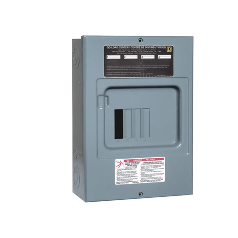 Schneider Electric QO6L100S Square D Sub Panel Loadcentre with 6 Spaces, 12 Circuits Maximum, Grey