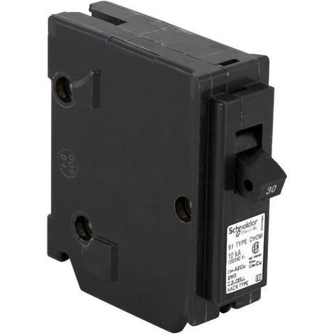 Schneider Electric CHOM130CP Homeline Single Pole 30 Amp Plug-On Circuit Breaker, Black