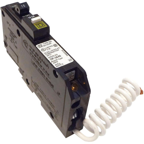 Schneider Electric QO115CAFI Square D Qo Single Pole 15 Amp Combination Arc Fault Pigtail Circuit Breaker