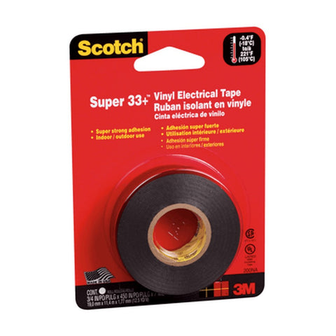 PVC Electrical Tape - Black, 7 mil x 3/4" x 37.5'