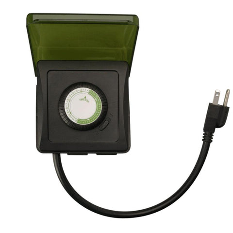 2 Outlet 24 Hour Outdoor Heavy Duty Mechanical Timer, with 3 Conductors