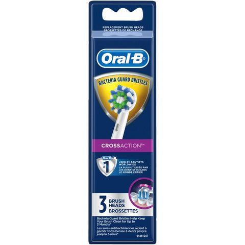 Oral-B CrossAction Electric Toothbrush Replacement Brush Head Refills, 3 Count