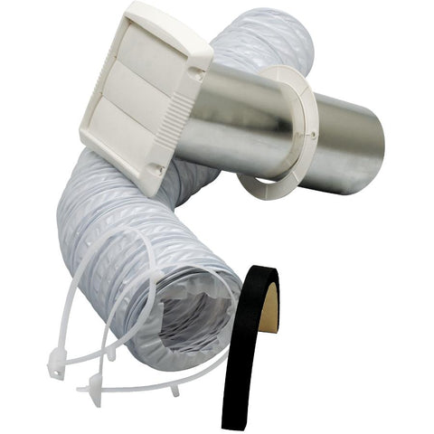 Dundas Jafine EXWTZW Bathroom Fan Vent Kit with, Wall Style, 4 inch x 5' Vinyl Duct