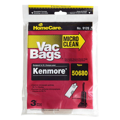 Type 50680 Kenmore Vacuum Cleaner Bag - Microfiltration, 3 Pack