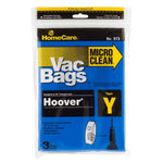 Type Y Hoover Vacuum Cleaner Bag - Microfiltration, 3 Pack