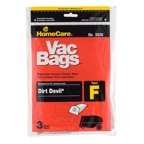 Type F Dirt Devil Canister Vacuum Cleaner Bag - 3 Pack