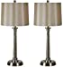 Renwil Inc COS336 Brooks - One Light Small Table Lamp (Set of 2), Satin Nickel Finish with Mercury Glass with Champagne Linen Shade