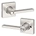 Weiser Casey Privacy Door Handle, Square Rose Lever with Microban, Satin Nickel