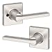 Weiser Casey Passage Door Handle, Square Rose Lever with Microban, Satin Nickel, 9GLC1010-071