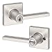 Weiser Casey Keyed Entry Door Handle with SmartKey and Microban, Square Rose Lever, Satin Nickel