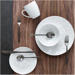 Safdie & Co. AM02777 16 Piece Speckle Dinner Set, 16pcs, White