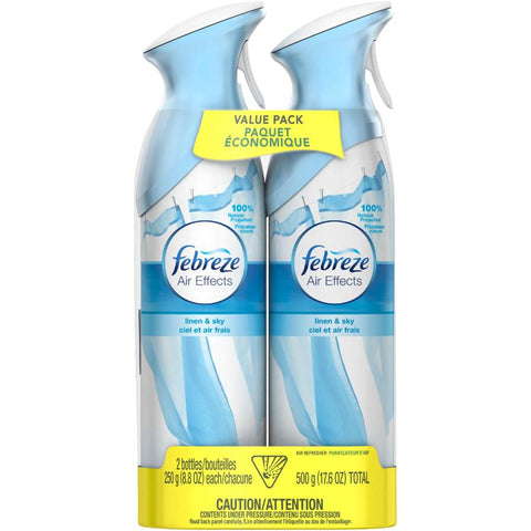 Febreze Air Freshener Spray, Odor Eliminator Linen & Sky, 2 Count - Packaging May Vary
