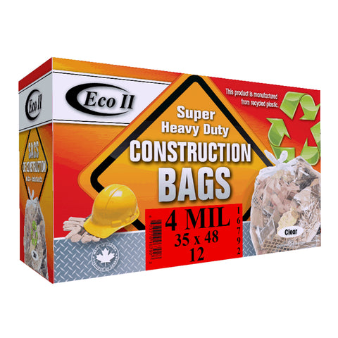 12 Pack 35 inch(s) x 48 inch(s) 4.0 Mil Clear Heavy Duty Garbage Bags