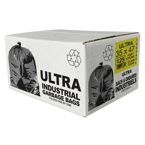 125 Pack 35 inch(s) x 47 inch(s) Strong Clear Garbage Bags