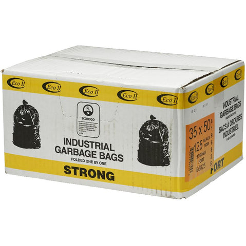 125 Pack 35 inch(s) x 50 inch(s) 1.0 Mil Black Strong Garbage Bags