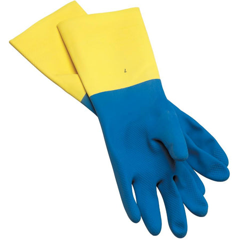 Unisex Small Heavy Duty Long Cuff Latex Rubber Coated Work Gloves