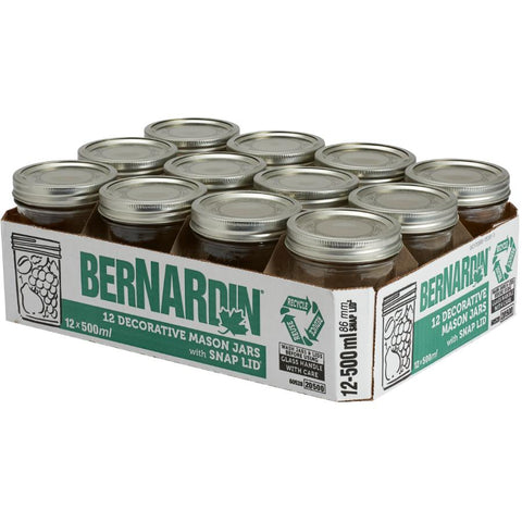 12 Pack 500mL Wide Mason Jars