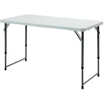 GSC TECHNOLOGIES TA2448F 4' White Folding Table 3 Adjustable Heights