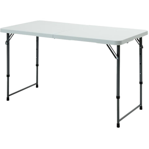 GSC TECHNOLOGIES TA2448F 4' White Folding Table 3 Adjustable Heights