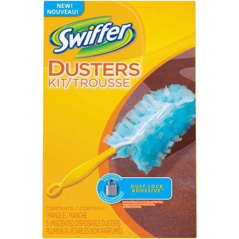 Swiffer 180 Dusters Starter Kit For Multi Surface Cleaning, Unscented (1 Handle, 5 Dusters)