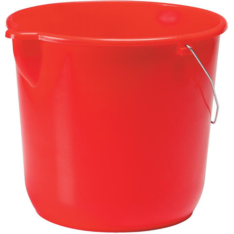 12L Red Plastic Utility Pail, with Spout