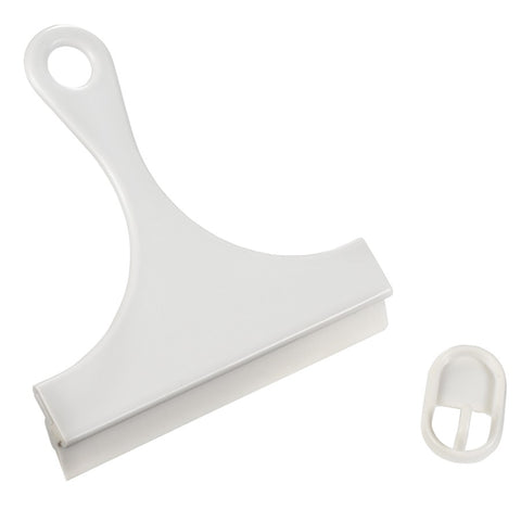 Shower Squeegee - with Storage Hook, White